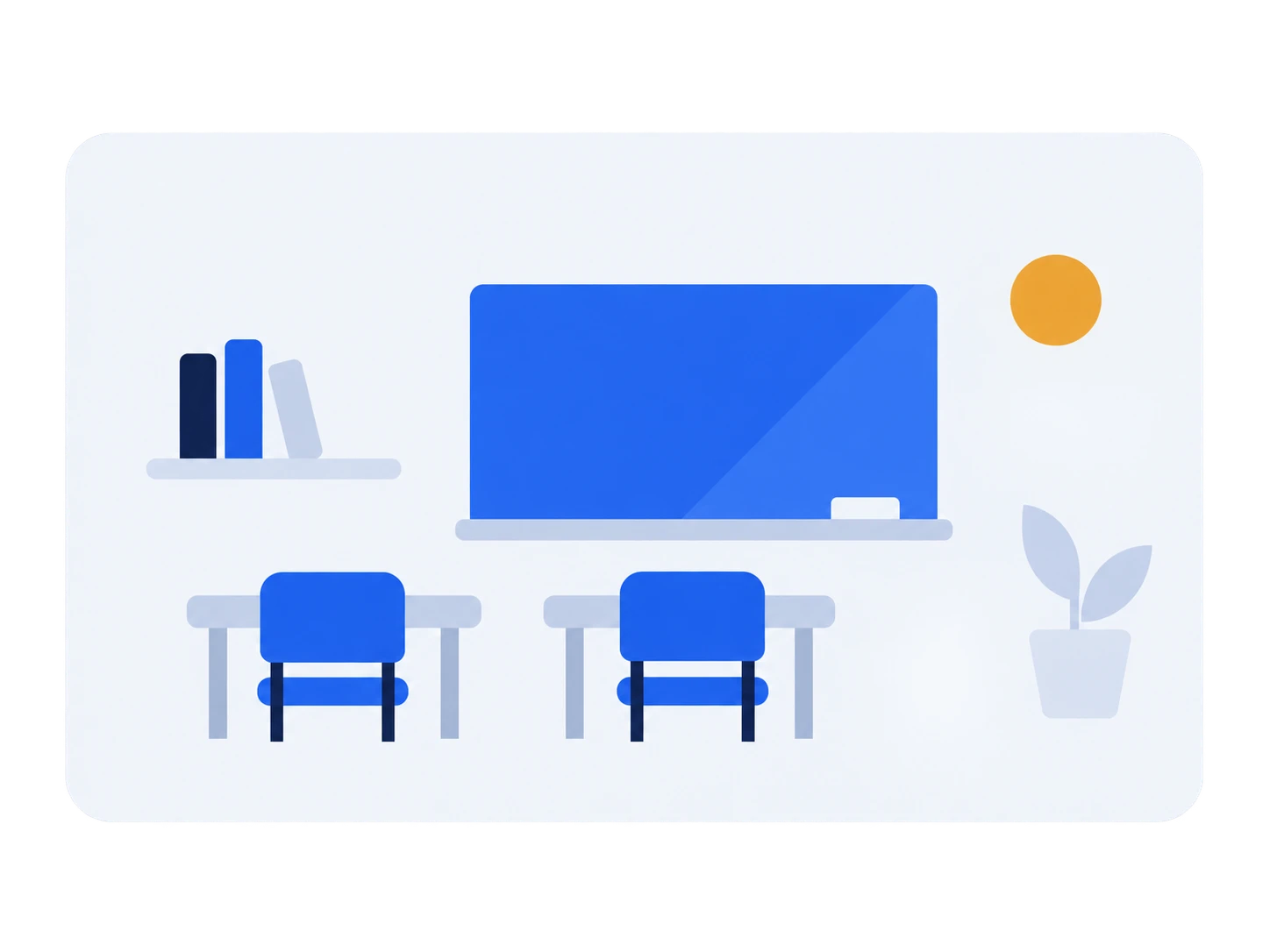Abstrakte Darstellung eines digitalen Klassenzimmers